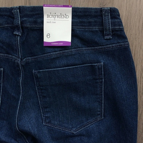 Style&Co Curvy Fit Embroidered Boyfriend Empire Je - Picture 7 of 7